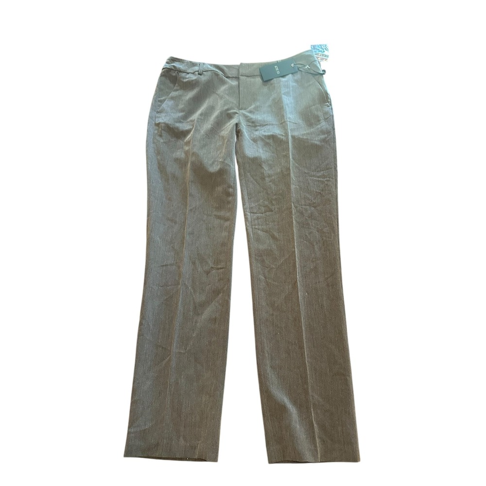 Active USA Women's Large Gray Straight Leg Trouser Pants Comfort Business NWT‎